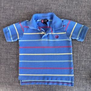 💙 Chaps Vintage Kids Blue Polo Shirt w/ Multicolor Stripes | Size 4 👕